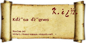 Kása Ágnes névjegykártya