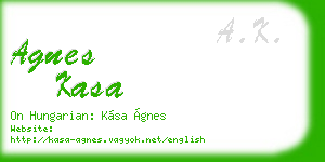 agnes kasa business card