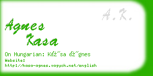 agnes kasa business card